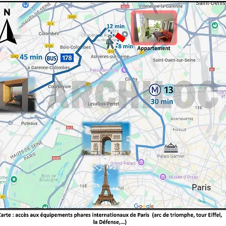 Apartment L'elegant A Paris, Gare Et Terrasse Gennevilliers